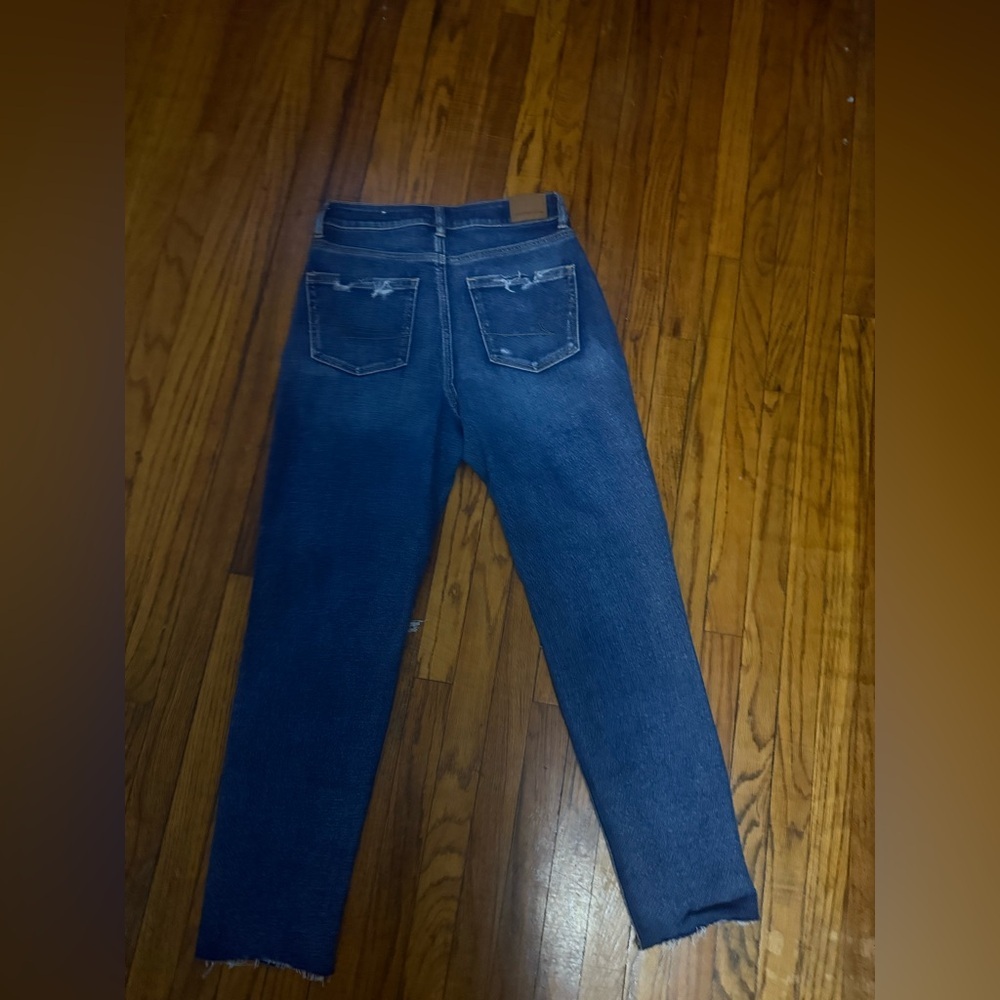 American Eagle Outfitters Women's Ripped Dark Blue Skinny Jeans - Picture 7 of 12